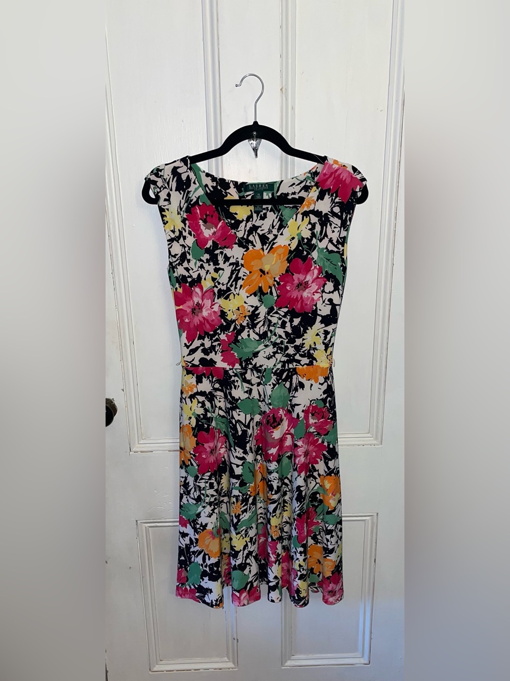 Lauren Ralph Lauren Floral Fit & Flare Dress Petite Small